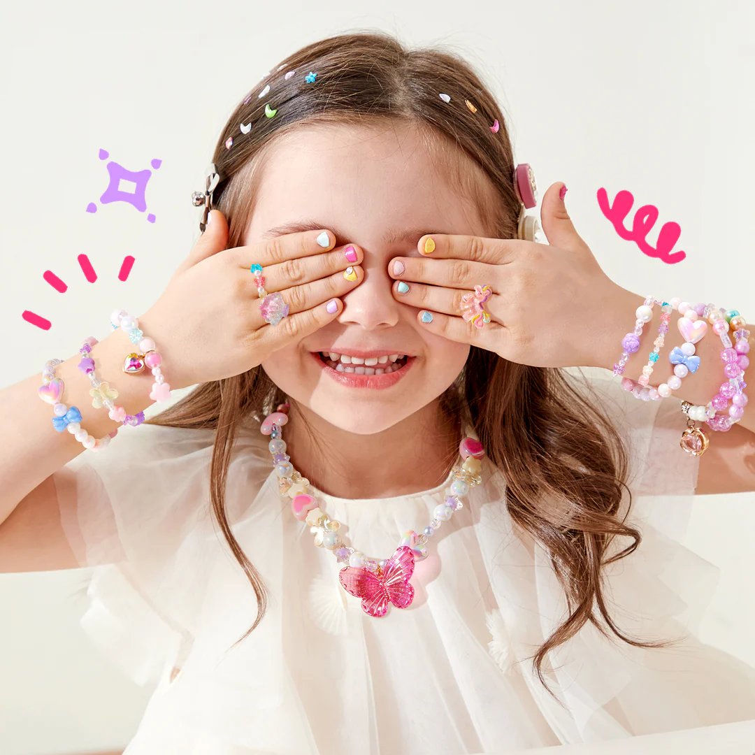 Jewellery Making Craft Kit for Kids, DIY Beads Kit for Bracelets, Necklaces & Hairbands