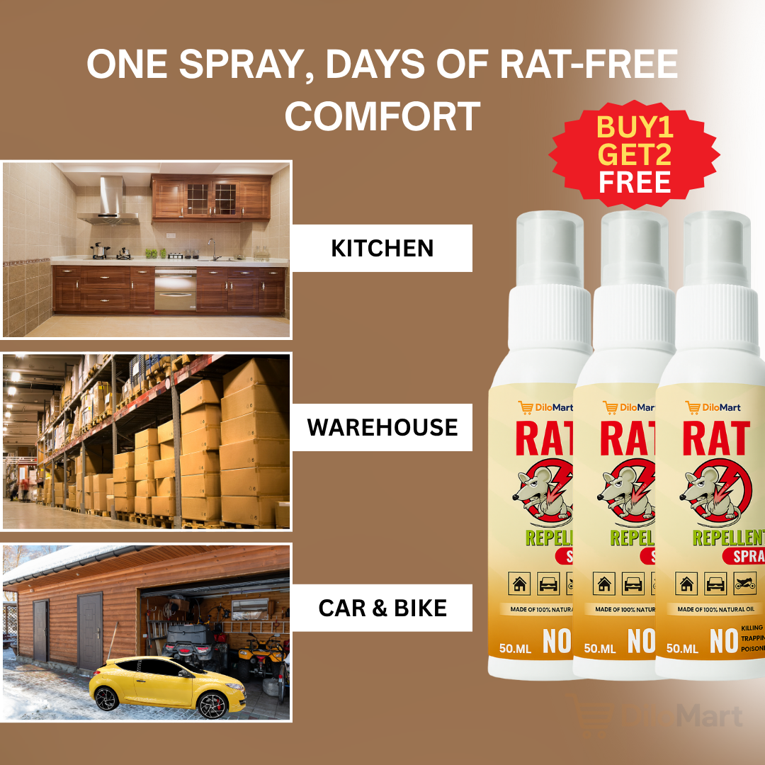 Dilomart Rat Repellent Spray Buy 1 Get 2– Secure , Effective, and Eco-friendly.