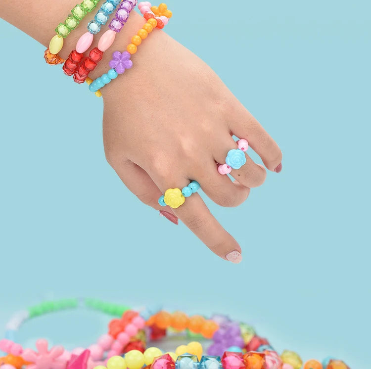 Jewellery Making Craft Kit for Kids, DIY Beads Kit for Bracelets, Necklaces & Hairbands